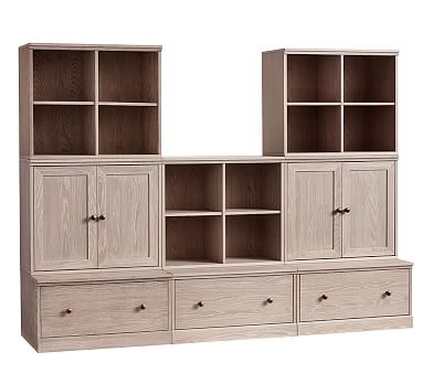 Cameron 3 Cubbies, 2 Cabinets, & 3 Drawer Bases, Simply White, In-Home Delivery - Image 1
