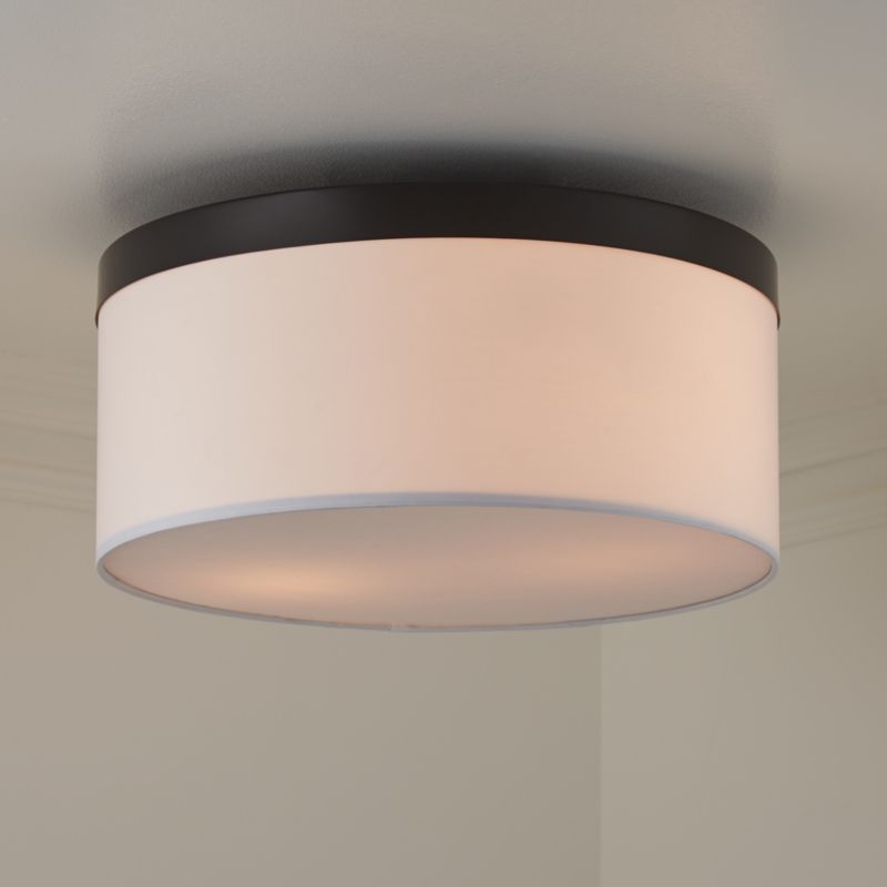 Anders Black Drum Flush Mount Light - Image 1