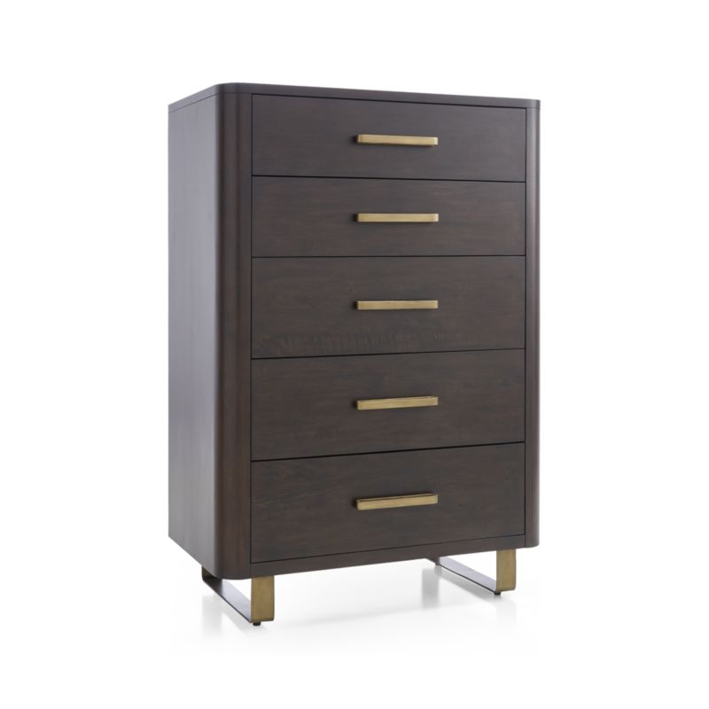 Gwen 5-Drawer Wood and Metal Chest - Image 3