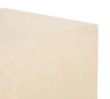 Concrete Rectangular End Table, White/Antique Brass - Image 4