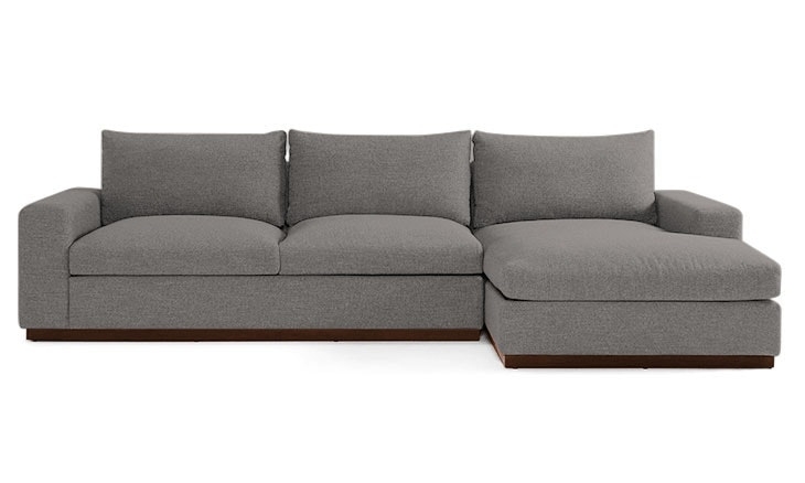 Gray Holt Mid Century Modern Sectional with Storage - Mixology Granite - Mocha - Right - Image 0