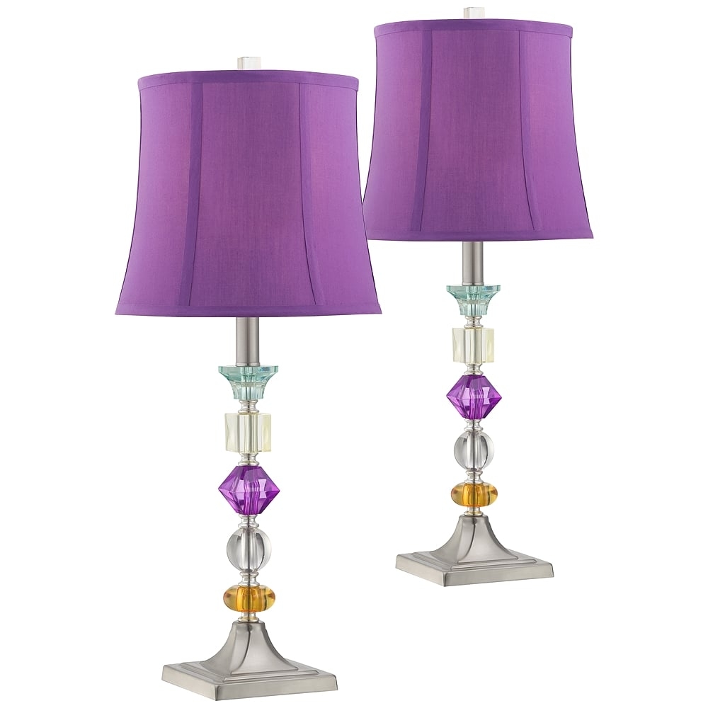360 Lighting Bijoux Modern 25 1/2" High Purple Table Lamps Set of 2 - Image 0