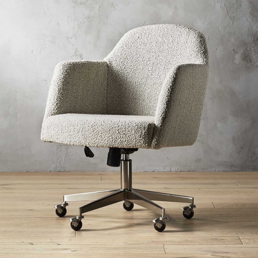 Miles Grey Boucle Office Chair - Image 0