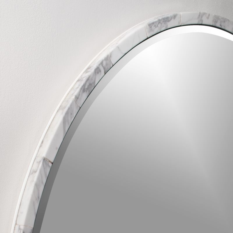 White Marble Wall Mirror 36" - Image 2