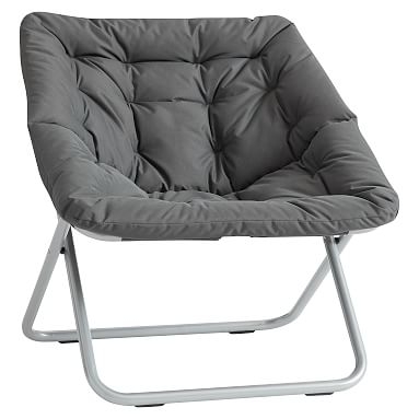Solid Dark Gray Hang-A-Round Square Chair - Image 0