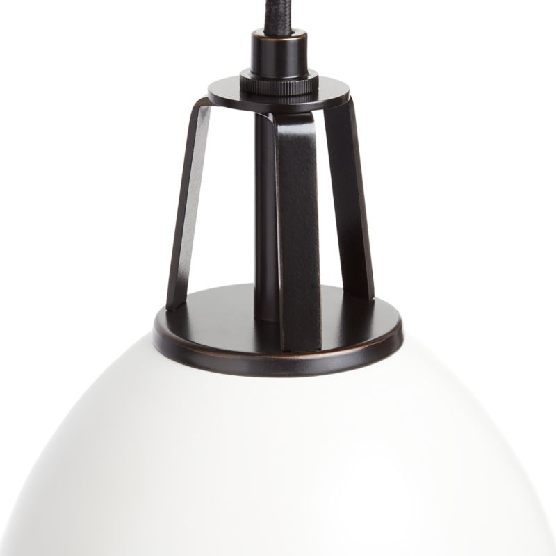 Maddox White Dome Large Pendant Light with Black Socket - Image 1