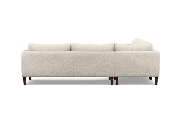 Owens Corner Sectional with Beige Wheat Fabric and Oiled Walnut legs - Image 3