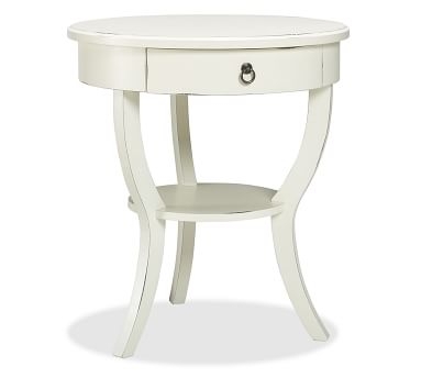 Carrie Pedestal Bedside Table, Almond White - Image 3
