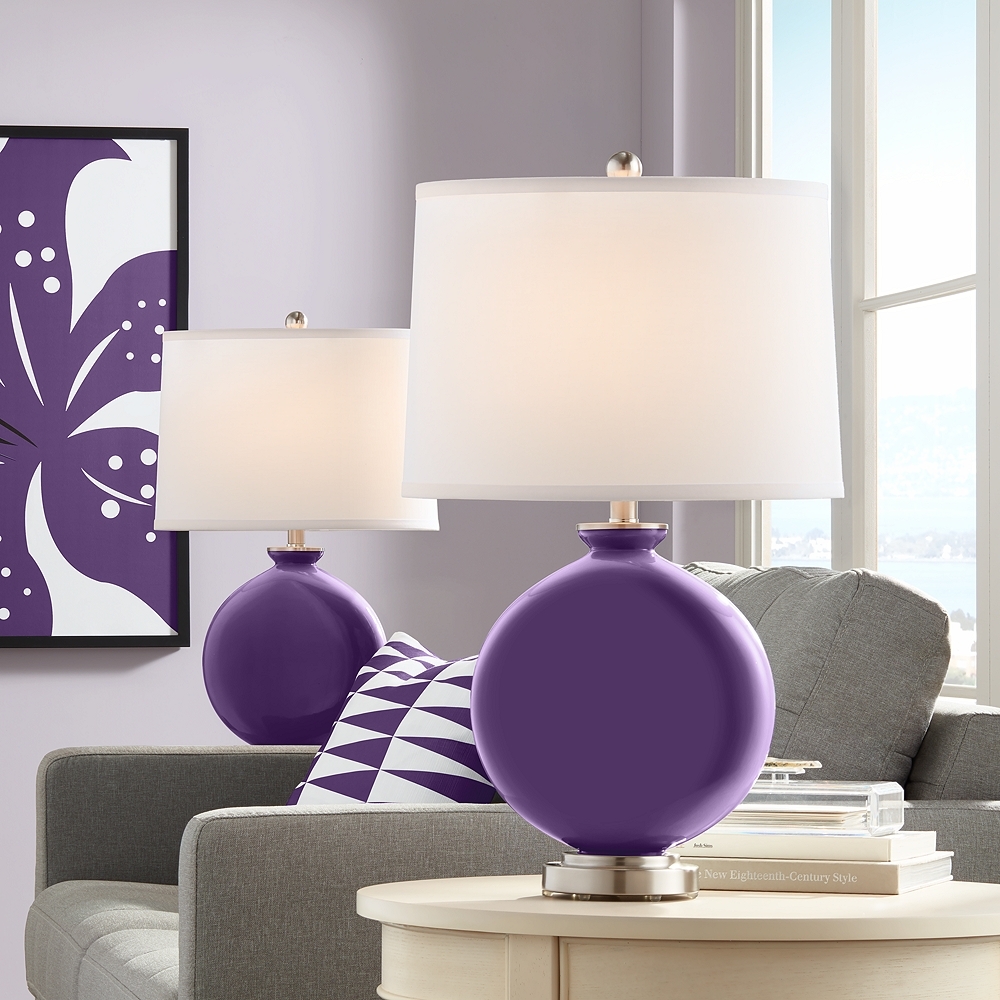 Color Plus Carrie 26 1/2" Acai Purple Table Lamp Set of 2 - Image 0
