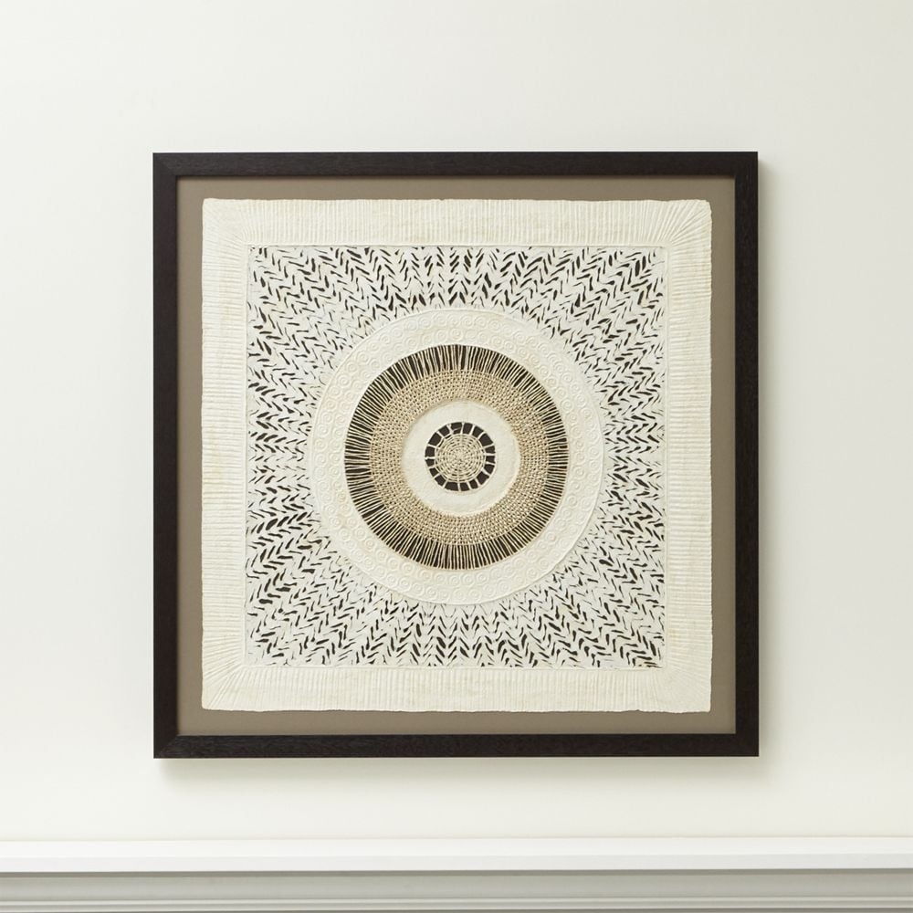 "Circulo de Papel" Framed Hand-Crafted Paper Wall Art 43"x43" by Julio Laja Chichicaxtle - Image 0