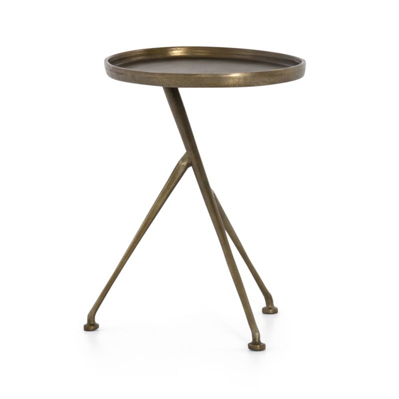 Cecilia Raw Brass Metal Accent Table - Image 1