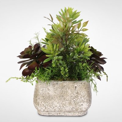 Artificial Desktop Succulent Arrangement Plant in a Pot - Image 1