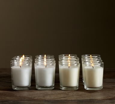 Unscented Filled Glass Votive Candles, Set Of 16 - Ivory - Image 3