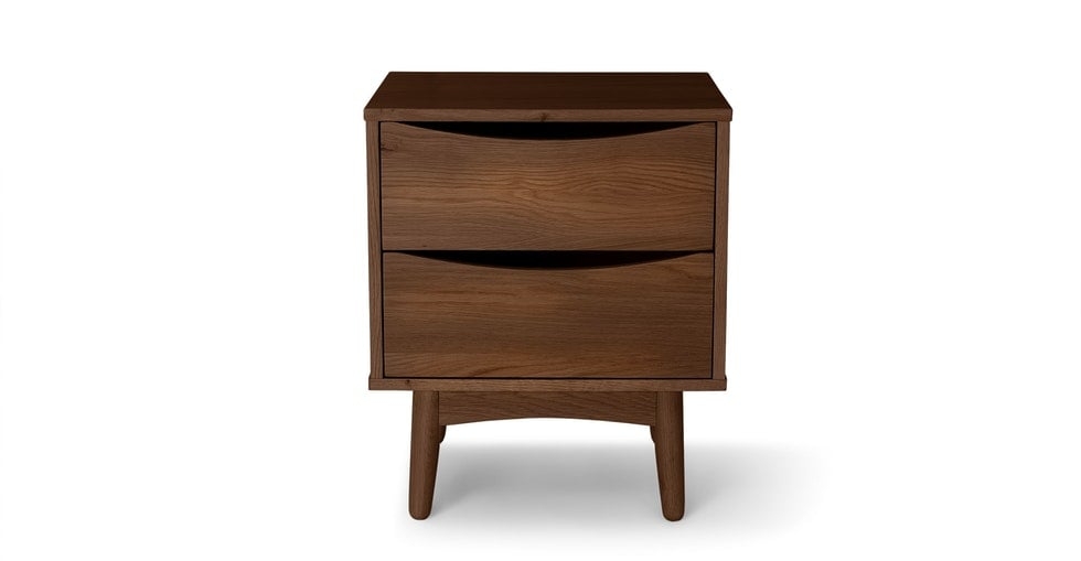 Culla Walnut 2 Drawer Nightstand - Image 0