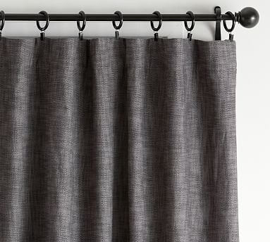 Seaton Textured Blackout Curtain, 50 x 96", Charcoal - Image 0