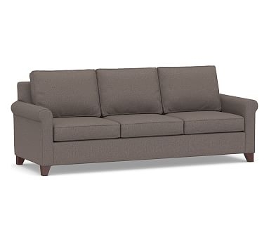 Cameron Roll Arm Upholstered Sofa 88" 3-Seater, Polyester Wrapped Cushions, Performance Brushed Basketweave Charcoal - Image 2