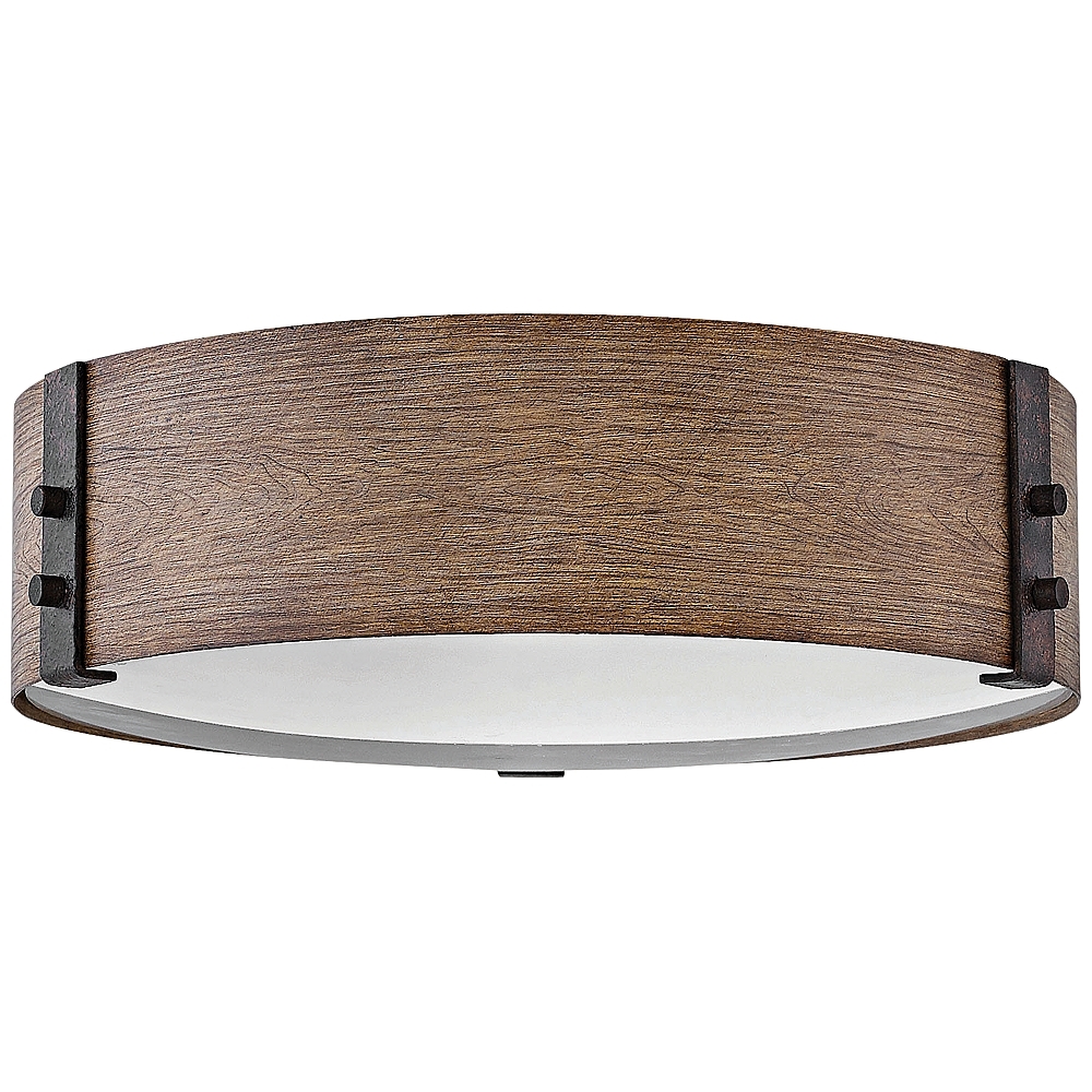 Hinkley Sawyer 15"W Sequoia Faux Wood Outdoor Ceiling Light - Style # 21F86 - Image 0