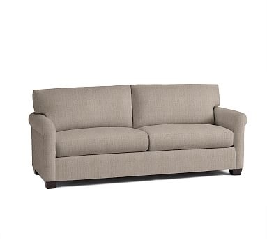York Roll Arm Upholstered Sofa 82.5", Down Blend Wrapped Cushions, Sunbrella(R) Performance Sahara Weave Mushroom - Image 0