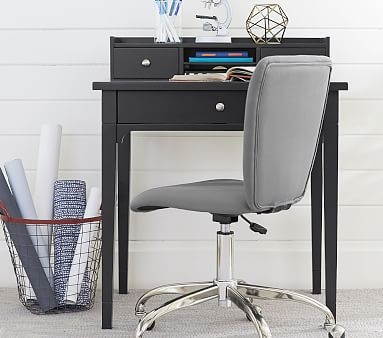 Morgan Simple Desk & Hutch Set, Simply White, UPS - Image 3