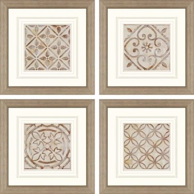 'Moroccan Tiles' 4 Piece Framed Graphic Art Set - Image 0