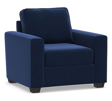 SoMa Fremont Square Arm Upholstered Armchair, Polyester Wrapped Cushions, Performance Everydayvelvet(TM) Navy - Image 2