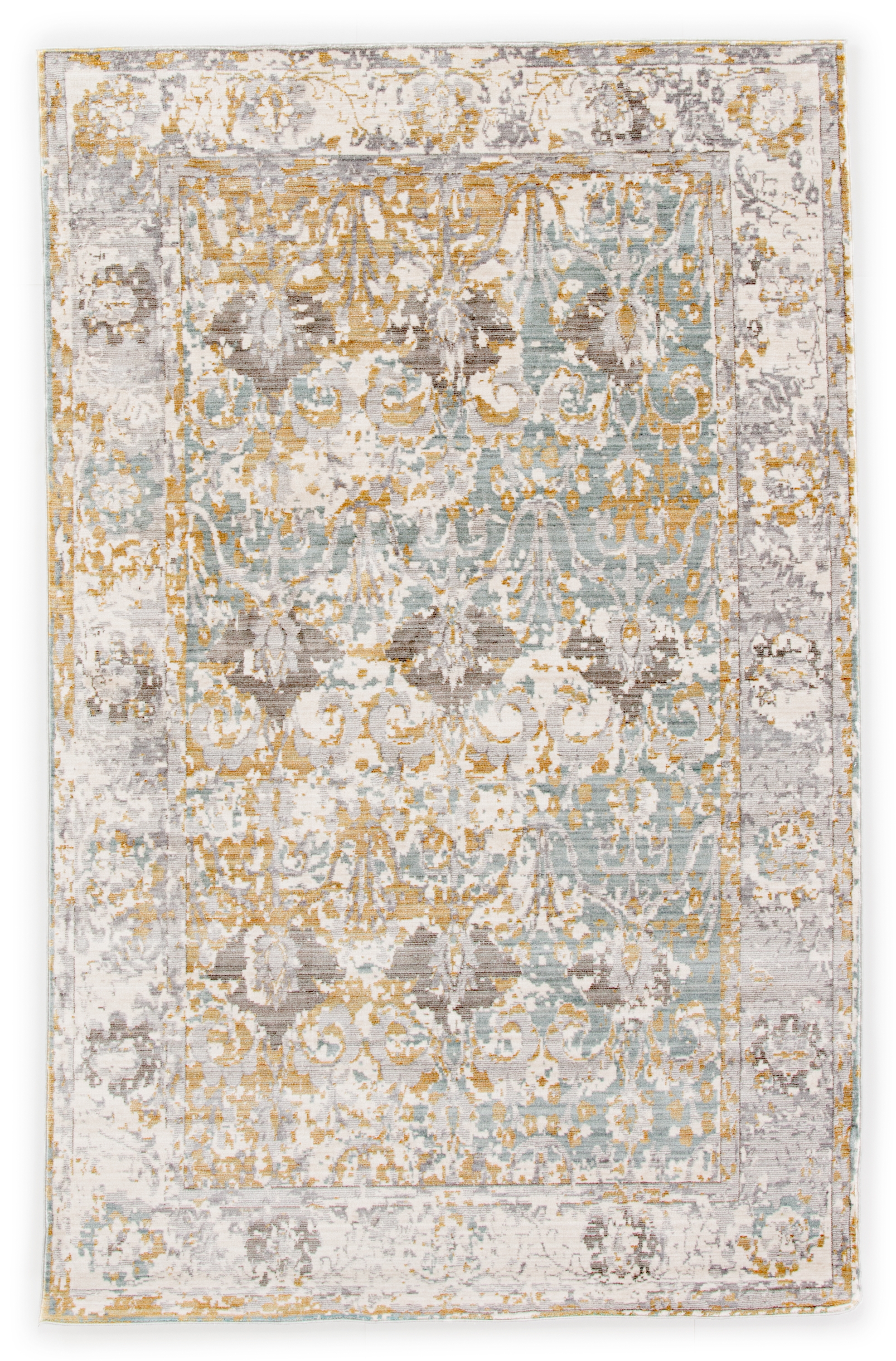 Chyenne Bordered Gray/ Blue Area Rug (9' X 12') - Image 0