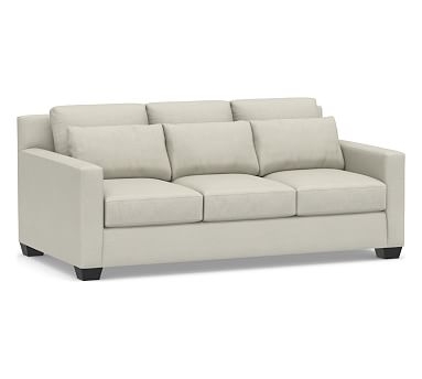 York Square Arm Upholstered Deep Seat Sofa 81" 3-Seater, Down Blend Wrapped Cushions, Premium Performance Basketweave Pebble - Image 0