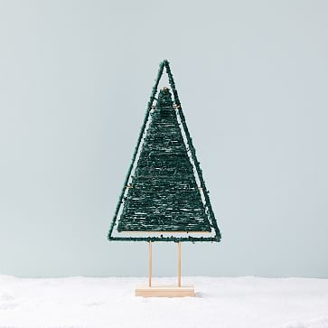 Wool Wrapped Tree Object, Medium Filled, Green - Image 0