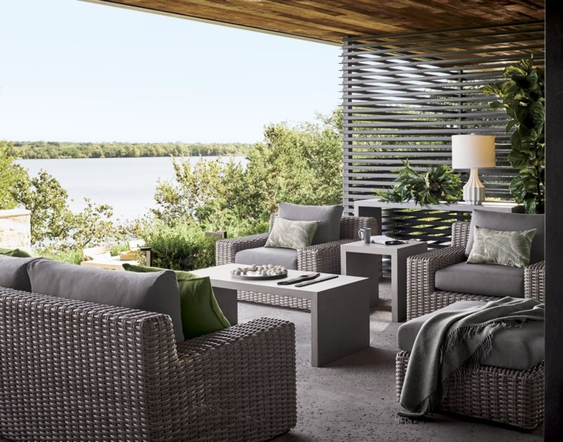 Abaco Resin Wicker Outdoor Sofa with Graphite Sunbrella ® Cushions - Image 7