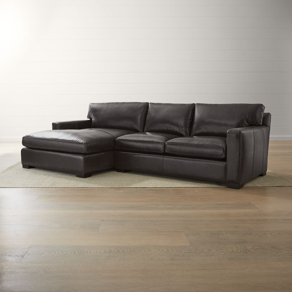 Axis Leather 2-Piece Left Arm Double Chaise Sectional Sofa - Image 0