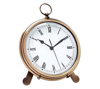 Pocket Watch Clock, Large, Brass - Image 2