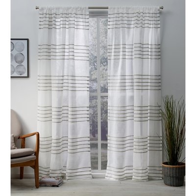 Winterbourne Down Striped Sheer Rod Pocket 2 Curtains / Drapes - Image 0