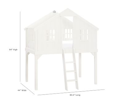 Treehouse Loft Bed, Twin, French White - Image 2