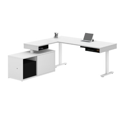 Hansel Height Adjustable Reversible L-Shape Standing Desk - Image 0