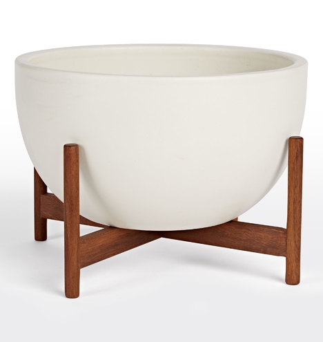 Modernica Case Study® Bowl with Walnut Stand - White - Image 3