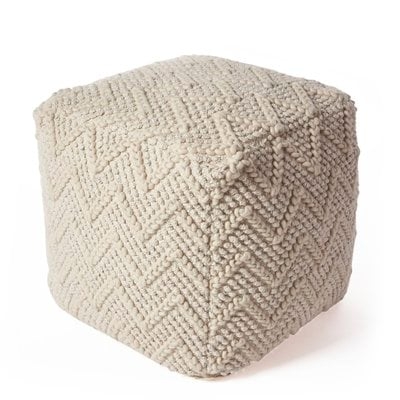 Holley Chevron Cable Pouf - Image 0