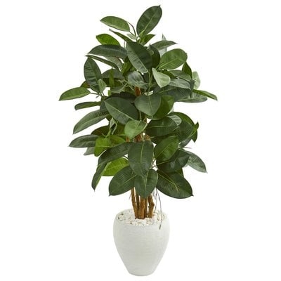 Artificial Rubber Tree in Pot - Image 0