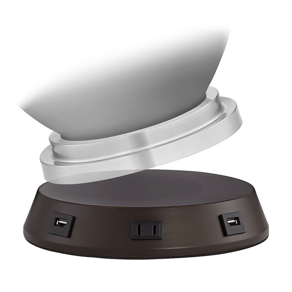 USB and Outlet Universal Charging Workstation Bronze Lamp Base - Image 0