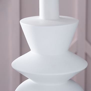 Totem Table Lamp- Base, Shade Medium-White/Antique Brass Natural Linen - Image 3