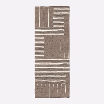 MTO Painted Mixed Stripes Rug, Rosette, 2.5x7 - Image 0
