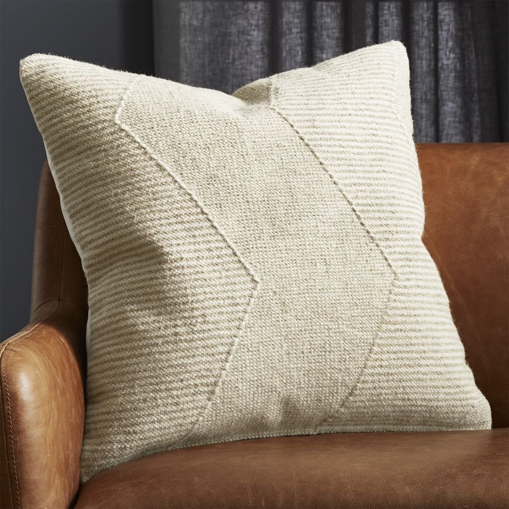23" Bias Natural PIllow With Feather-Down Insert - Image 1