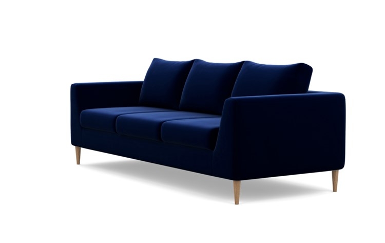 Asher Sofa with Blue Bergen Blue Fabric and Natural Oak legs - Image 3