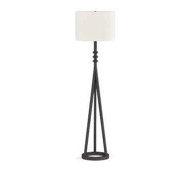 ORSON FLOOR LAMP & LARGE STRAIGHT SIDED GALLERY SHADE, WHITE - Image 2