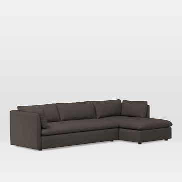 Shelter Sectional Set 05: Right Arm Sofa, Left Arm Chaise, Twill, Dark Olive, Poly - Image 0