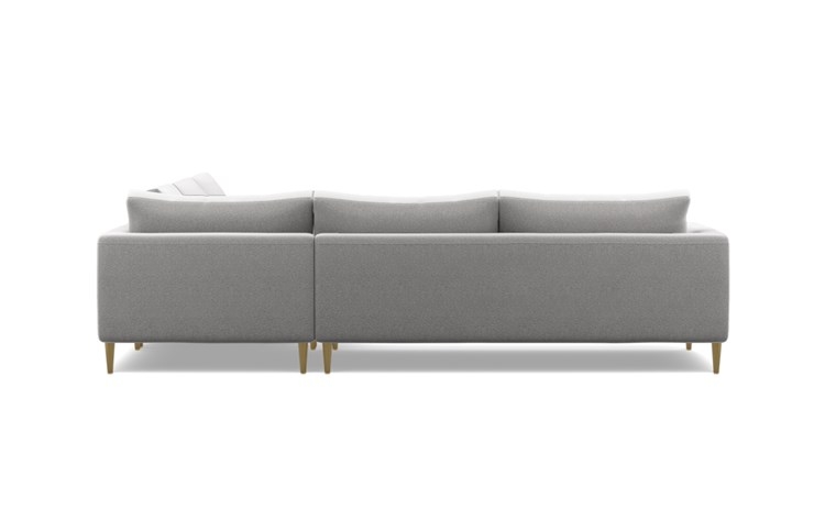 Asher Corner Sectional with Grey Ash Fabric and Brass Plated legs - Image 3