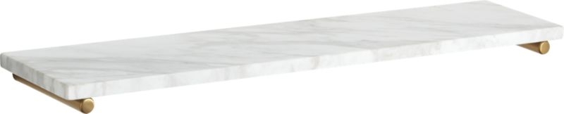 Small Brass and White Marble Shelf - Image 3