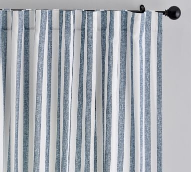 Eden Stripe Curtain Set of 2 , 84", Blue - Image 1