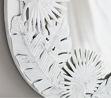 White Oval Palm Mirror - Image 1