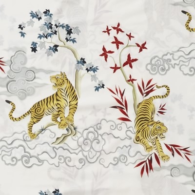 Kalden Tiger Printed Organic Duvet Cover, Queen, Grey - Image 2
