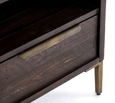 Braden Reclaimed Wood Nightstand, Dark Carbon/Antique Brass - Image 2
